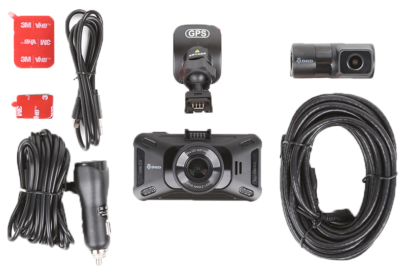 Kamera DOD GS980D - zawartość opakowania