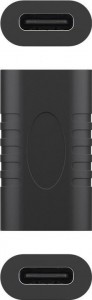 Złącze żeńskie/żeńskie do okablowania USB-C F/F - czarne